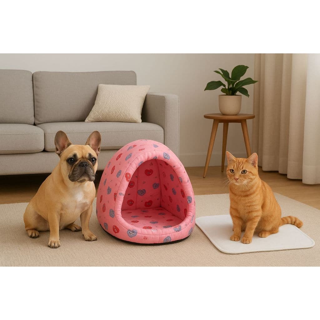 Kit Caminha Pet Iglu Toca + Tapete Higiênico Lavável 50x70 200 lavagens Cachorro Gato