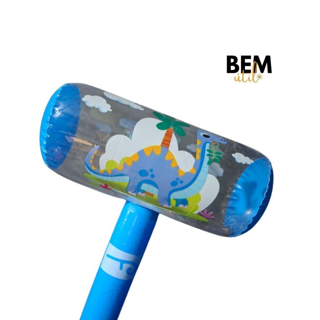 KIT Com 10 Martelos Infláveis C/ Sino Apita Ao Apertar Infantil Praia Diversão Festa Lembrancinha 60 cm