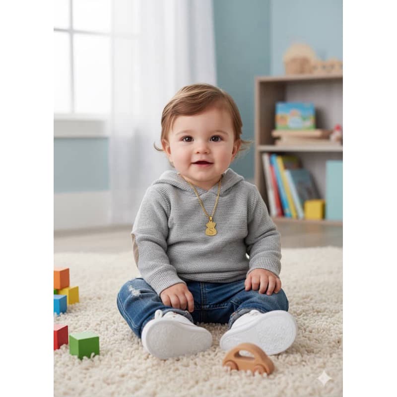 correte baby bebê saco de dinheiro com cifrão banhada a ouro de aço inox