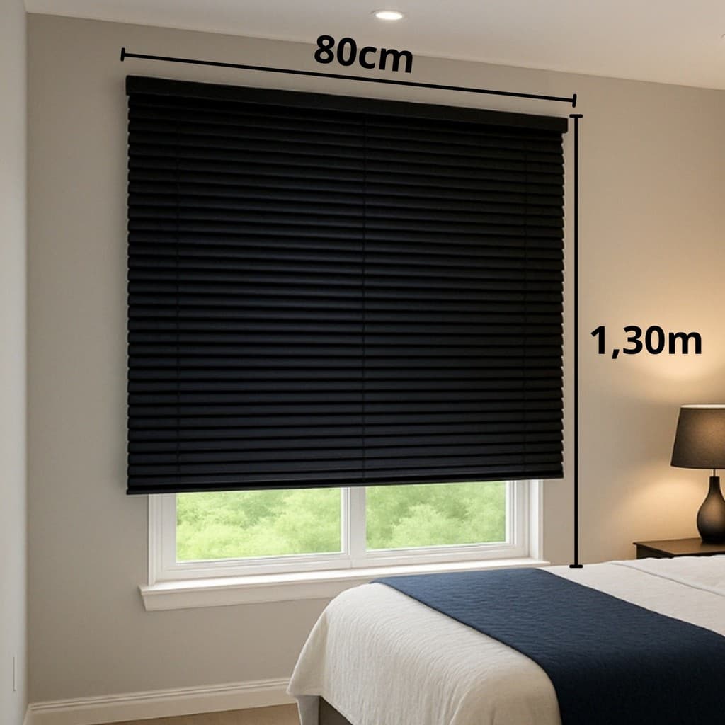 Persiana Horizontal 80x130cm PVC 25MM Evolux Quarto Sala Cozinha Escritótio
