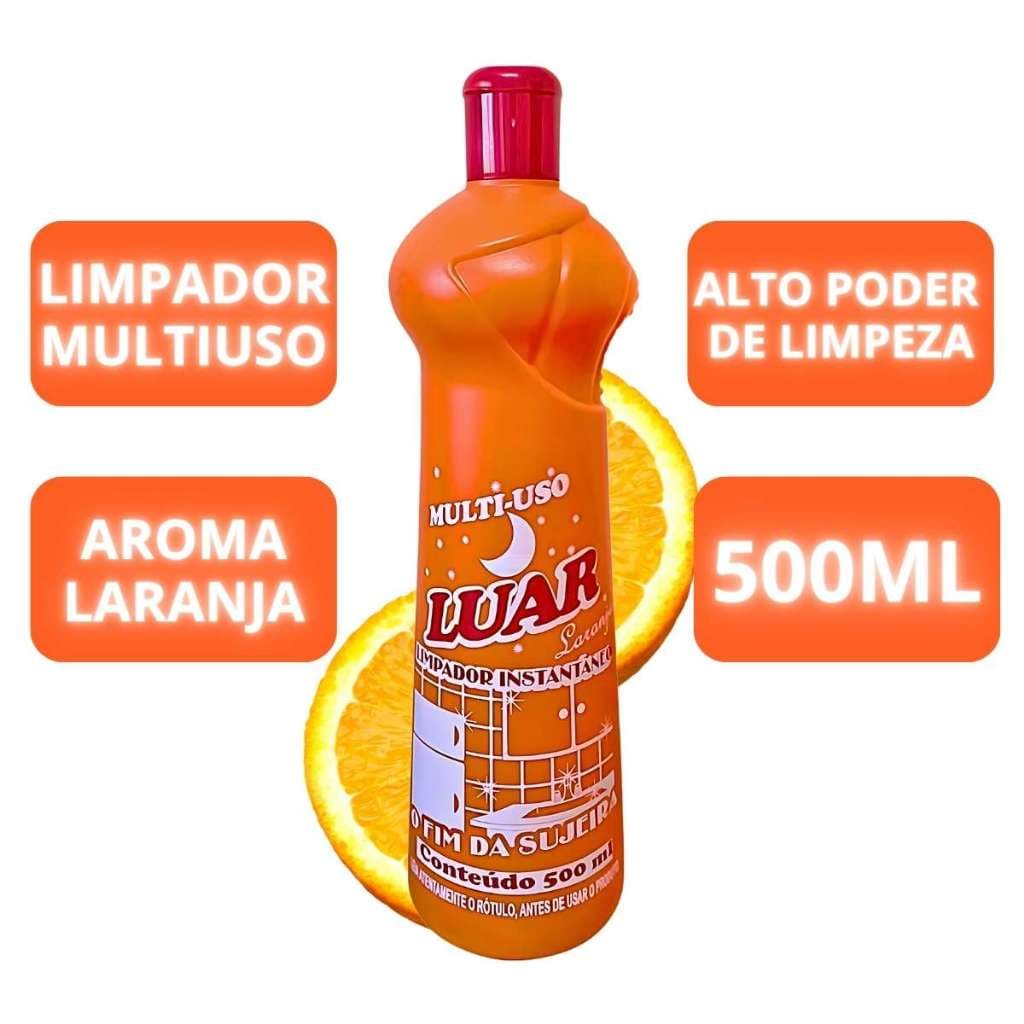 Limpador Multiuso 500ml Luar Laranja Remove Gordura e Sujeiras Unidade