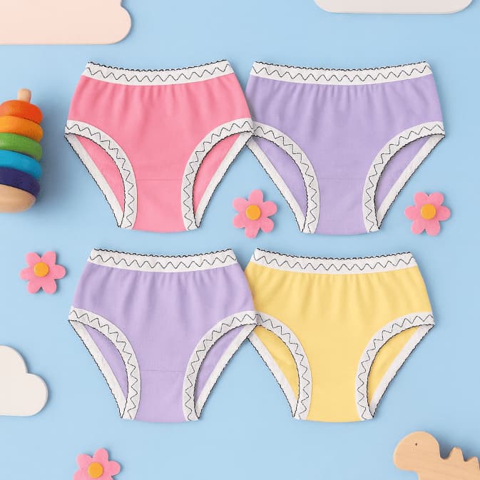 Kit 10 Calcinhas Infantil Menina de 01 a 10 Anos 85% Algodão Macia e Confortável