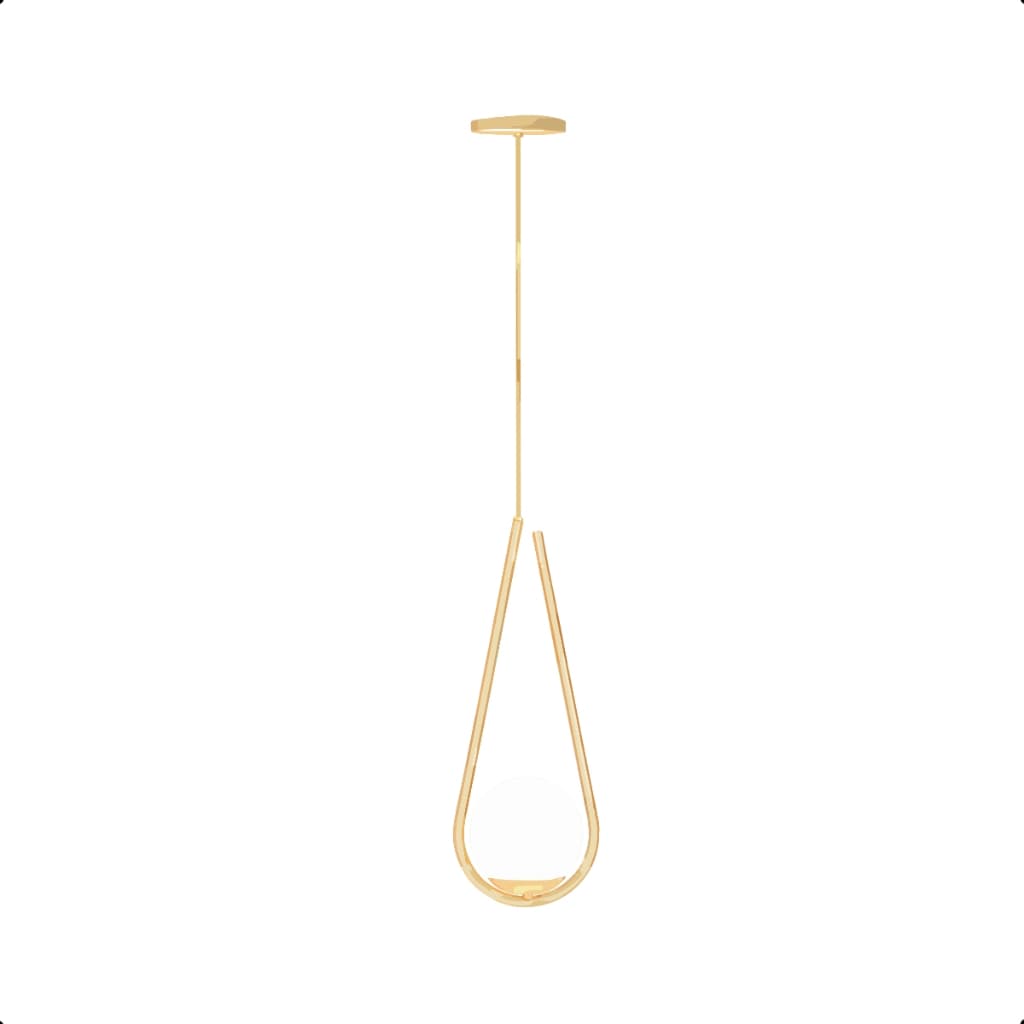 Lustre Pendente Luminária de Teto Gota Globo 15 Jabuticaba Dourado Fosco BQ FL Sala de Jantar Home Office Quarto Cozinha