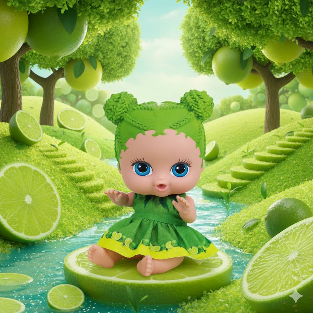 Boneca Frutinhas Limão Cotiplás presente infantil com cheirinho doce. Diversão e muita fofura!