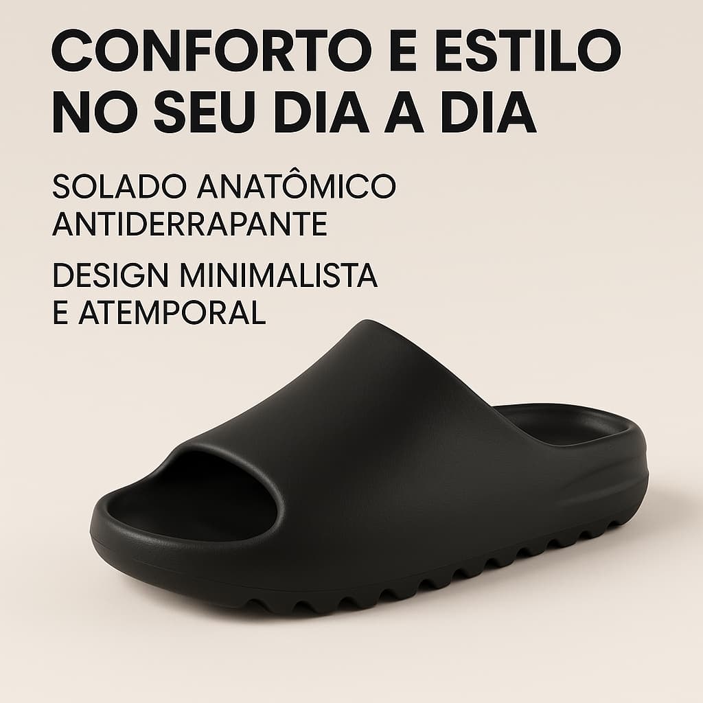 Chinelo Masculino Slide Nuvem Confortável e Resistente para o Verão