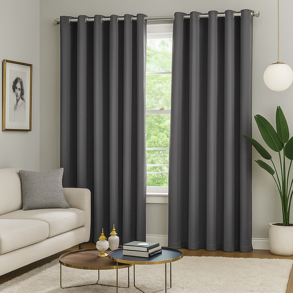 Cortina em Tecido Blackout Blecaute Veda Luz Corta Luz Para Janela ou Porta - 2,70x2,30 - Cinza Chumbo