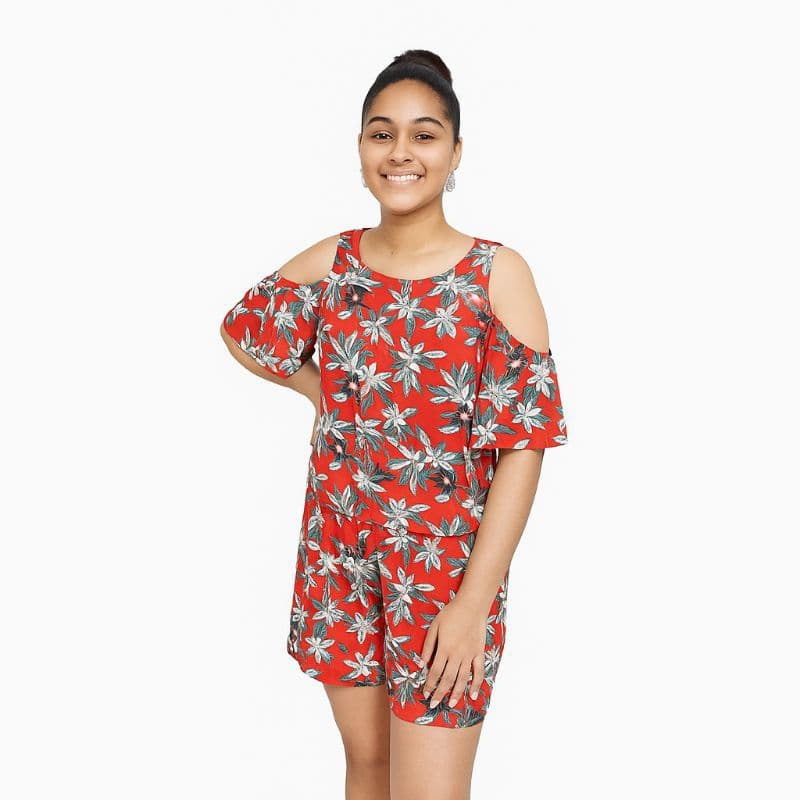 Macaquinho Midi estampado casual Regata soltinho confortável verão