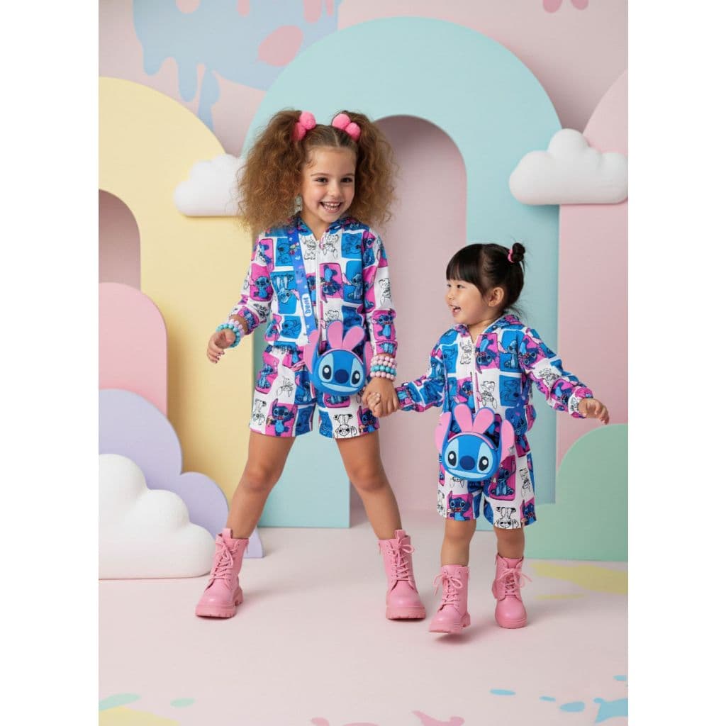 Conjunto Stitch Manga Longa - Conjunto Stitch Capuz