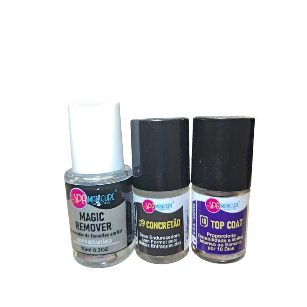kit tratamento+remoção esmalte em gel-unhas danificadas