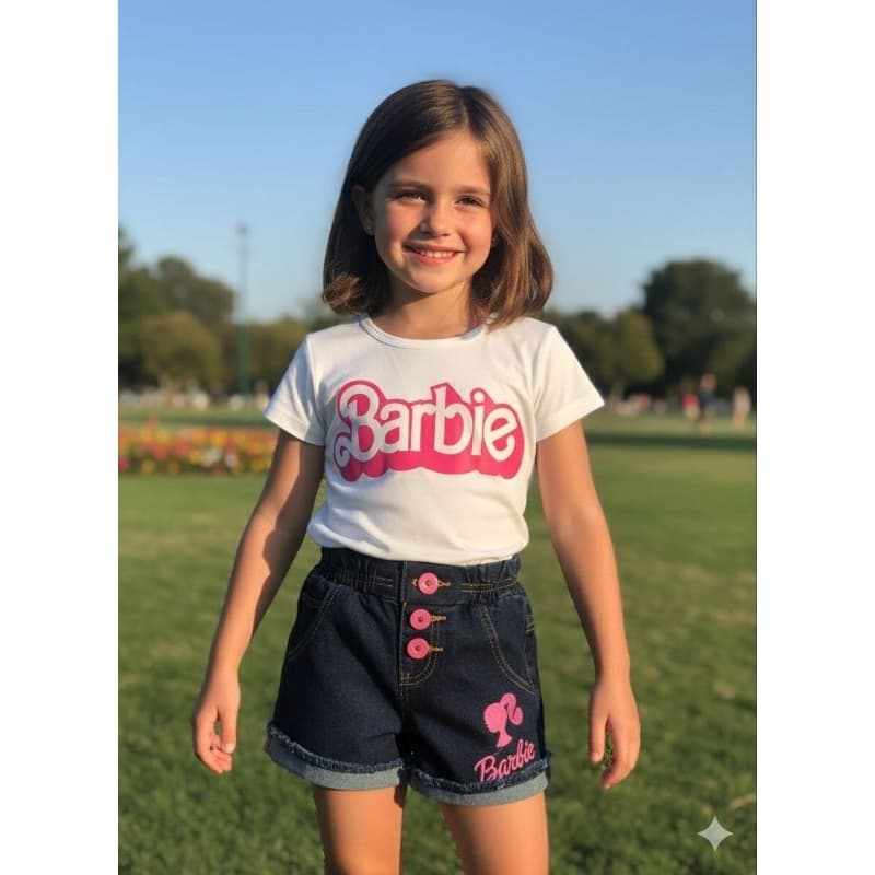 Conjunto Bar bie Menina Infantil