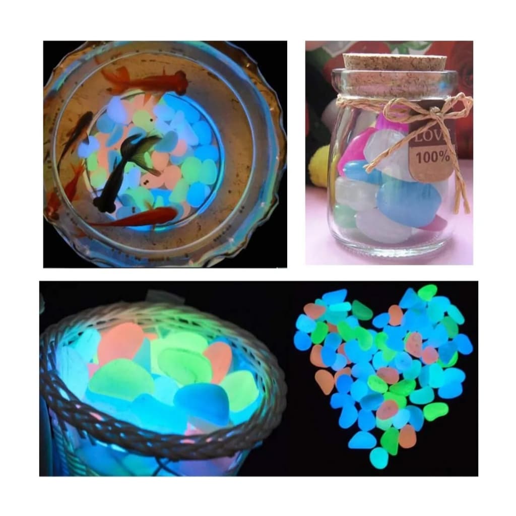 Conjunto Com 20 Pedras Luminosas Para Decoração De Jardim Aquários Vasos Lembrancinhas Eventos