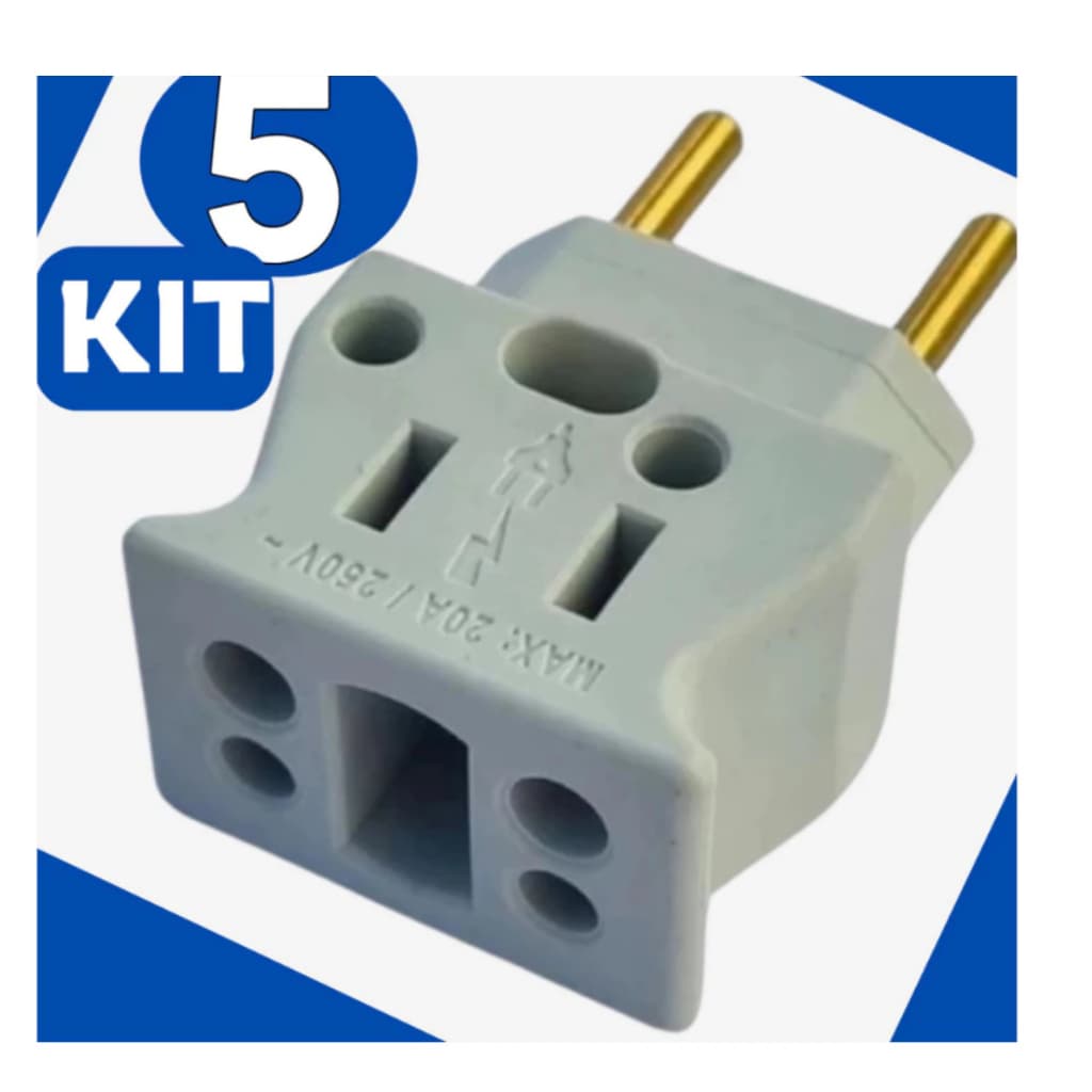 Adaptador De Microondas 20a Kit 5 Peças Resistente Não Derrete Tomada