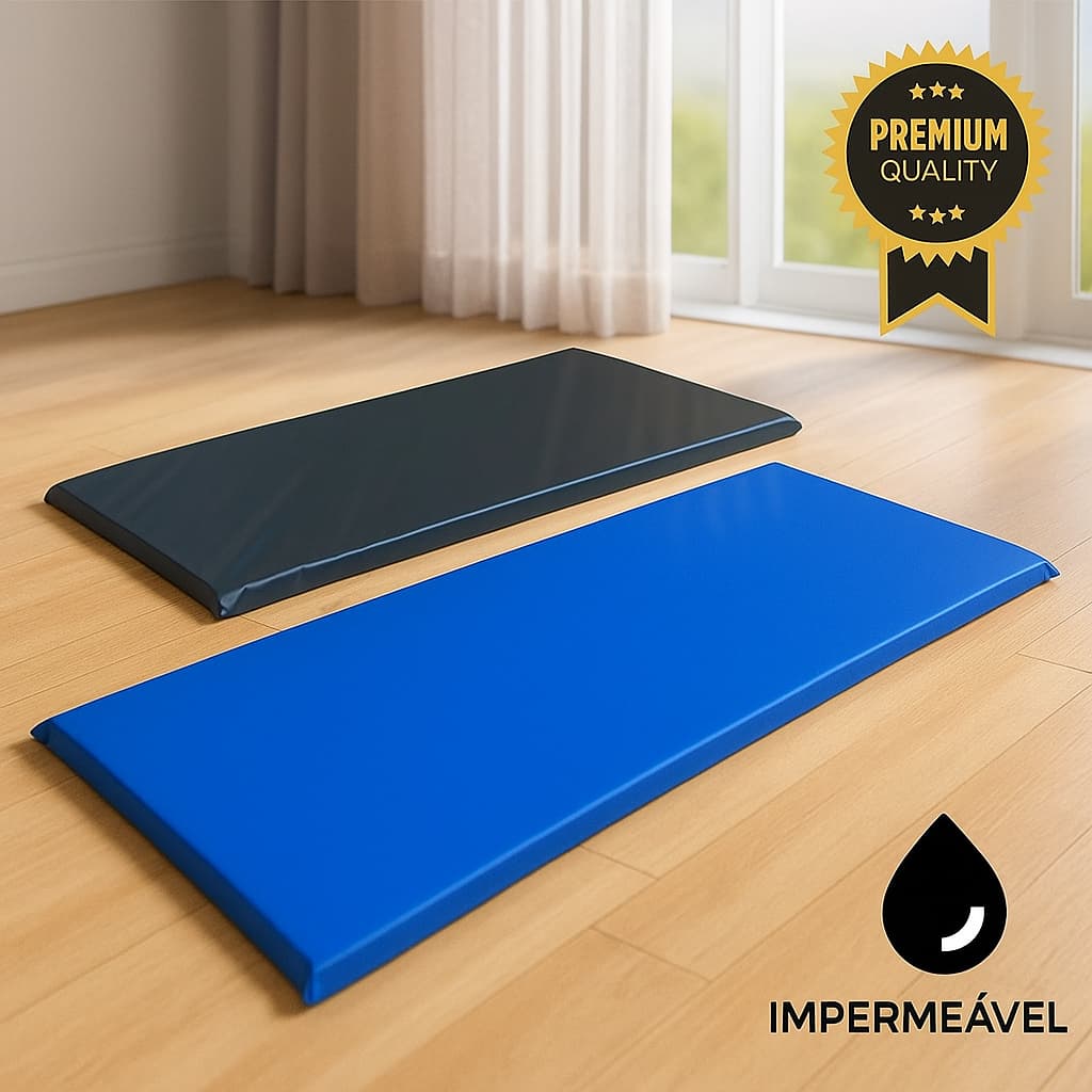 Colchonete p/ Academia Premium 90x40x3 Cm Espuma Macia D23 Impermeável Compacto Fit Mat Yog..
