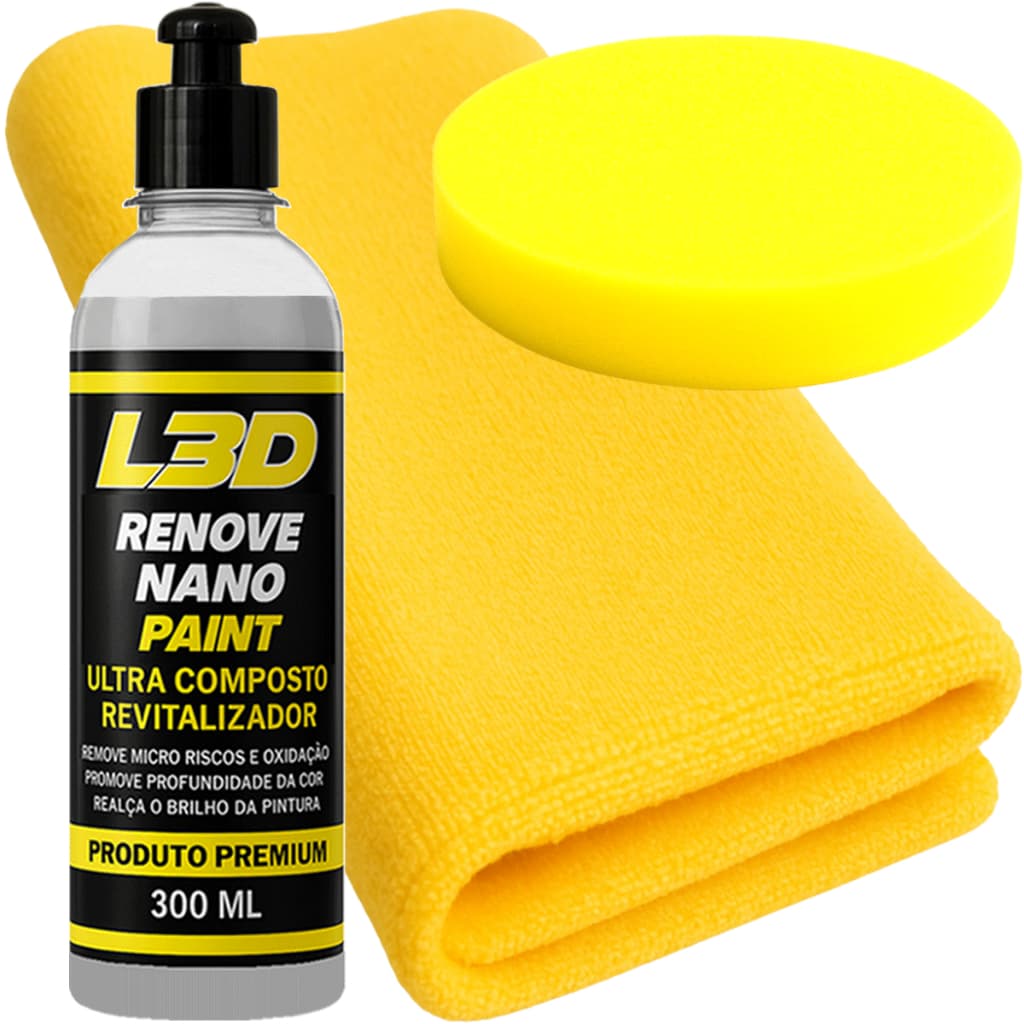 Cera Automotiva L3D Revitalizadora de Pintura Nano Paint 300ml Brilho Espelhado