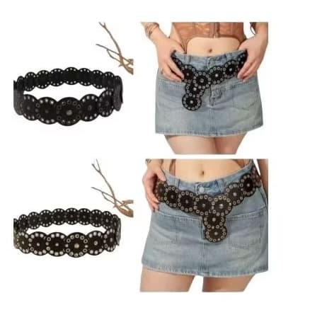 Cinto feminino grosso boho  chic P m G Premium country  com ilhós metálicos redondo e ajuste no cinto,looks femininos
