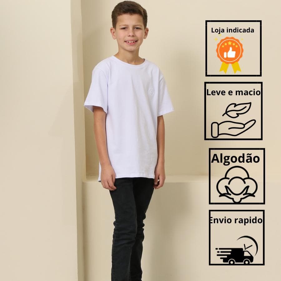 Camiseta Masculina  Menino Malha Peruana Premium • Conforto Qualidade Ideal para Passeio