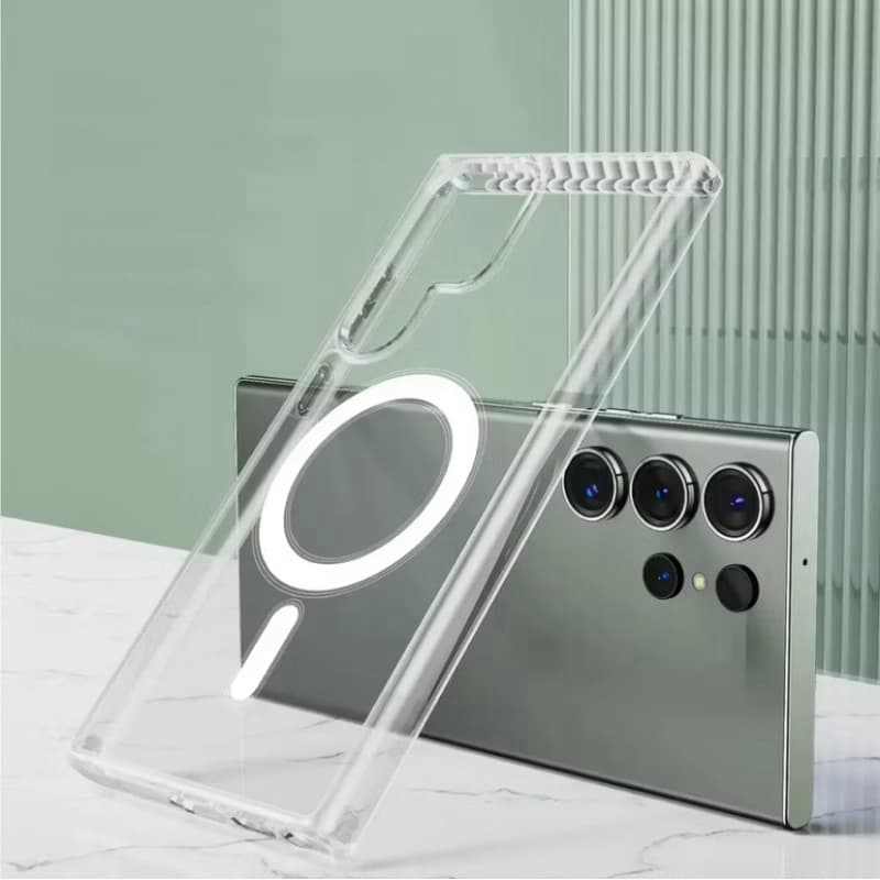 CAPA CASE TRANSPARENTE COM MAGSAFE PARA SAMSUNG S24 / S24 Ultra / S24 Plus / S24 Fe QUALIDADE PREMIUM
