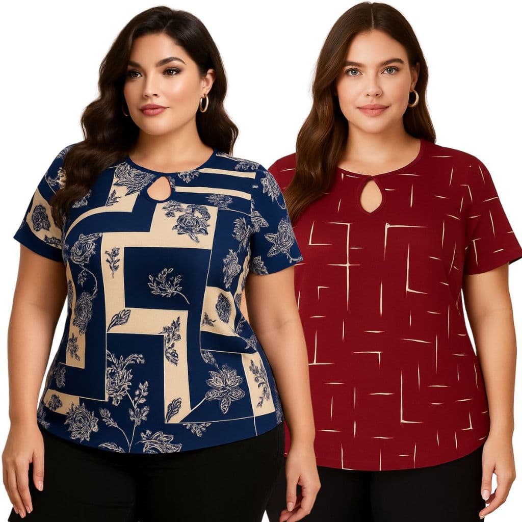 Kit 2 Blusinha Camiseta Blusa Feminina Moda Plus Size Curve Verão Evangélica G1 G2 G3