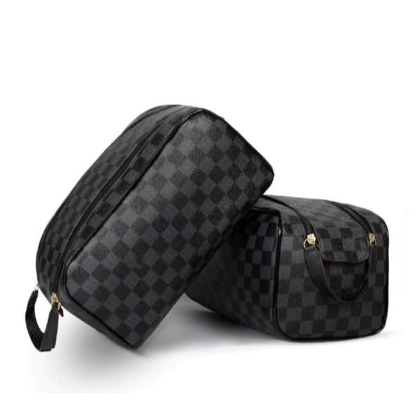 Necessaire Grande Xadrez Masculina Feminina Organizador De  Viagem Bolsa De Mão