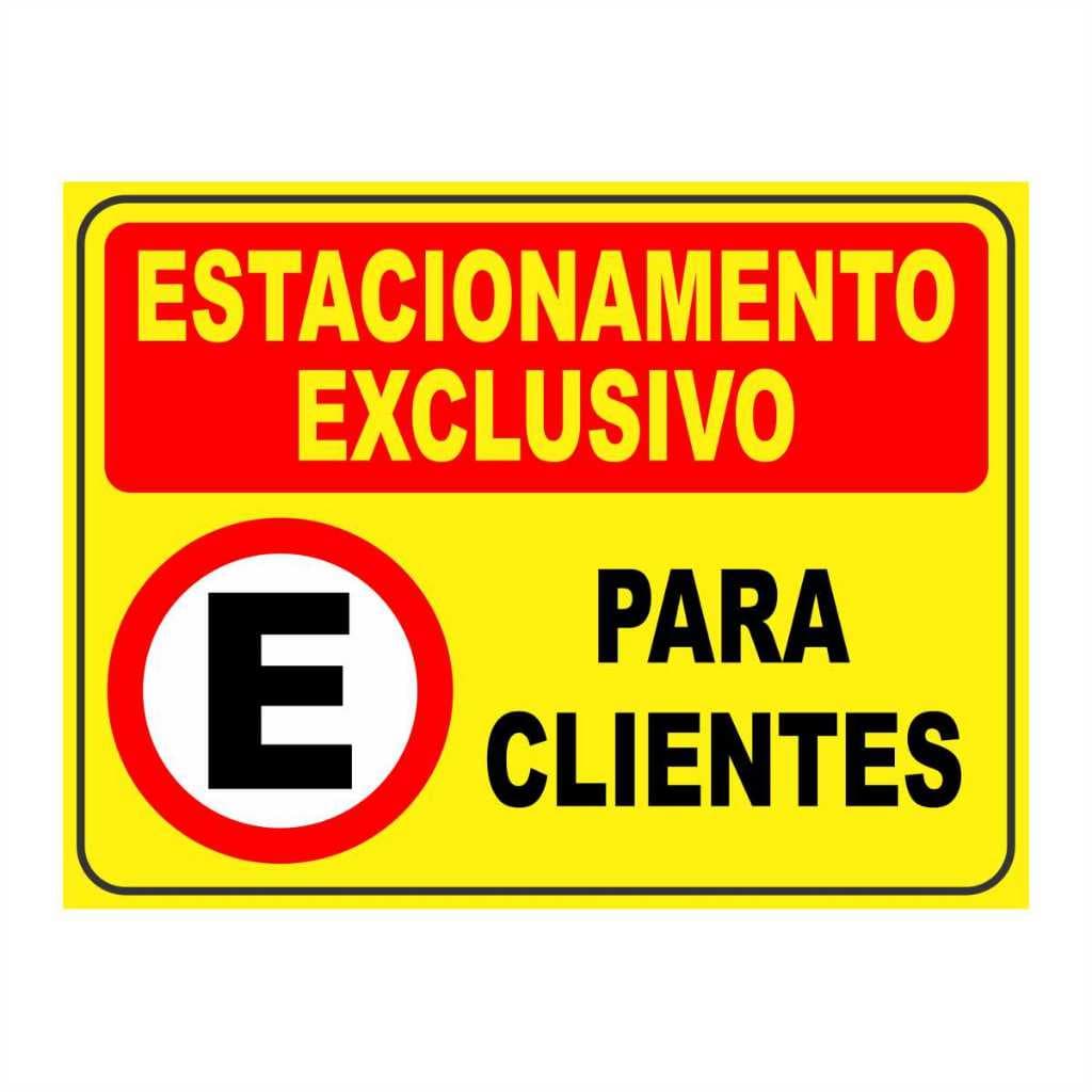 Placa Estacionamento Exclusivo Clientes 20x15cm - Pvc 1mm