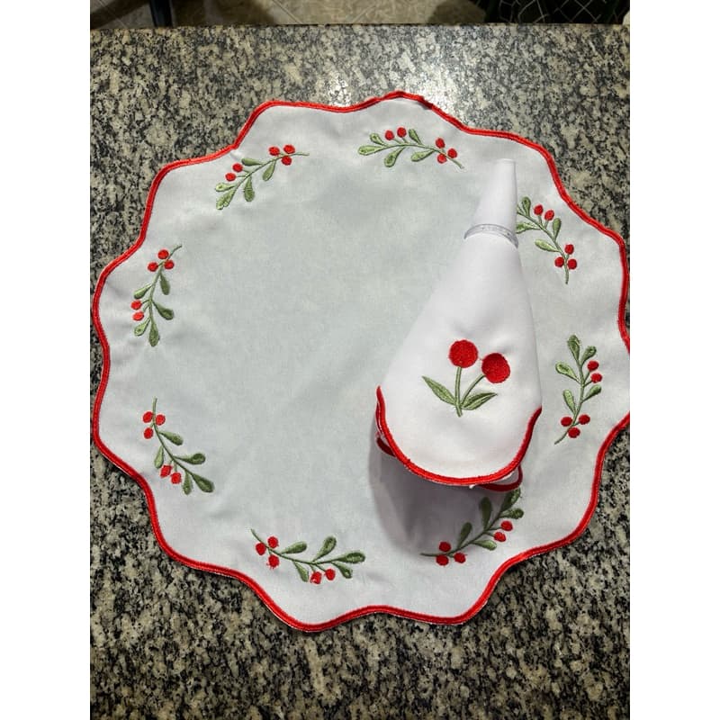 Jogo Americano Bordado Souplast 12 Peças 6 Lugares Mesa Posta– Envio Imediato