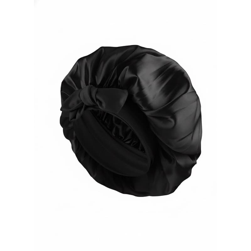 Touca de Cetim Premium Dupla Face com Laço e Scrunchie (Anti-Frizz, Protege o Cabelo)