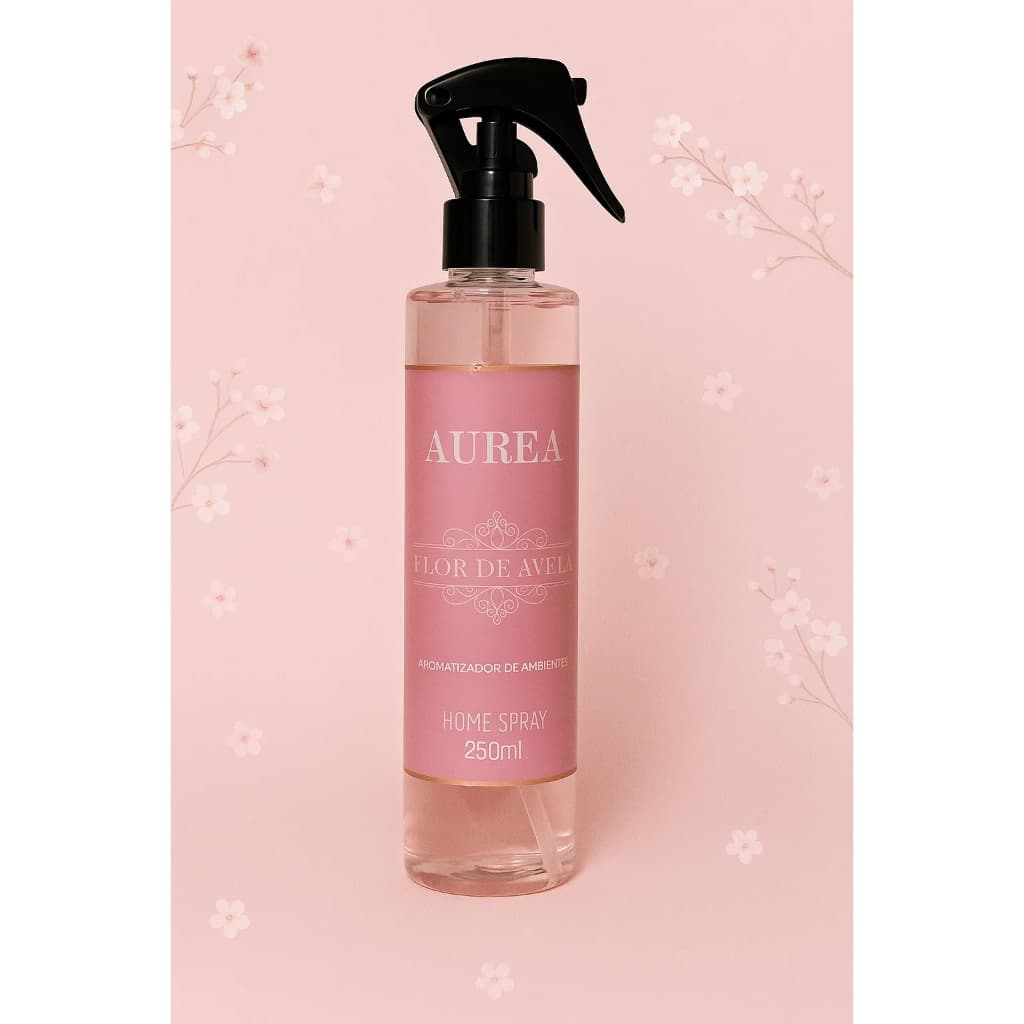 Home Spray Flor de Avelã - AUREA - 250ml Aromatizador de Ambiente Cas, Carro e Tecido - Fragrancia Envovente Sofisticada
