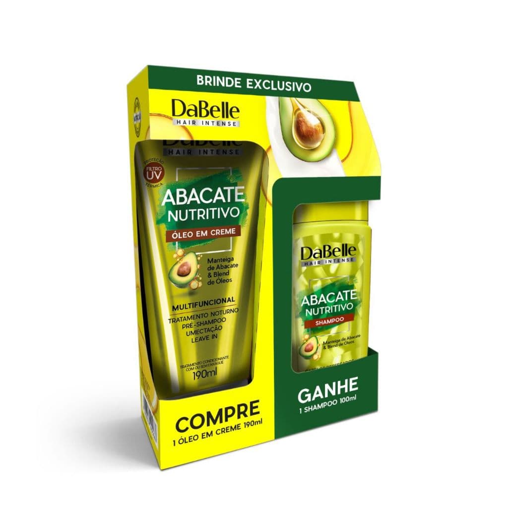 Dabelle Óleo em Creme 190 ml Abacate Nutritivo Grátis Shampoo 100 ml