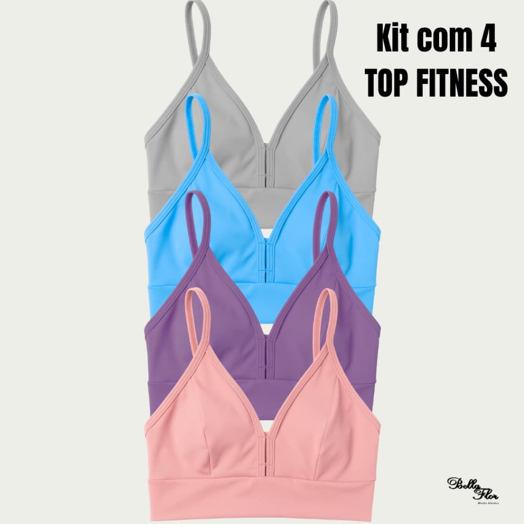 Kit com 4 ou 2 Top Academia Musculação Para Fitness Casual Praia Treino C\Elástico