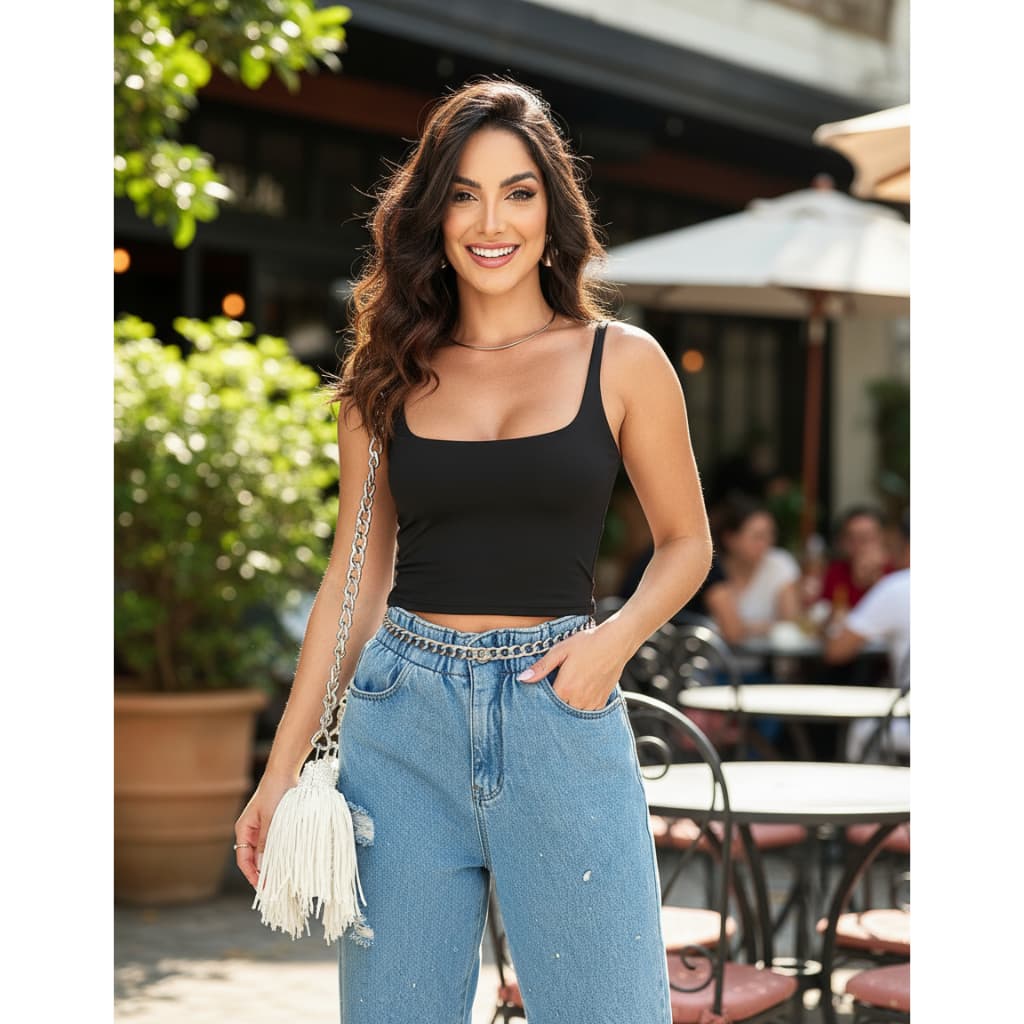 Cropped Top Feminino Básico Alcinha Fina Lançamento Promoção