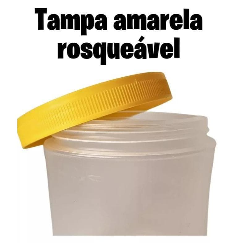 96 unidade Potes Plástico 1 Kg com Tampa Rosca Lacre – Para Mel, Geleia, Melado