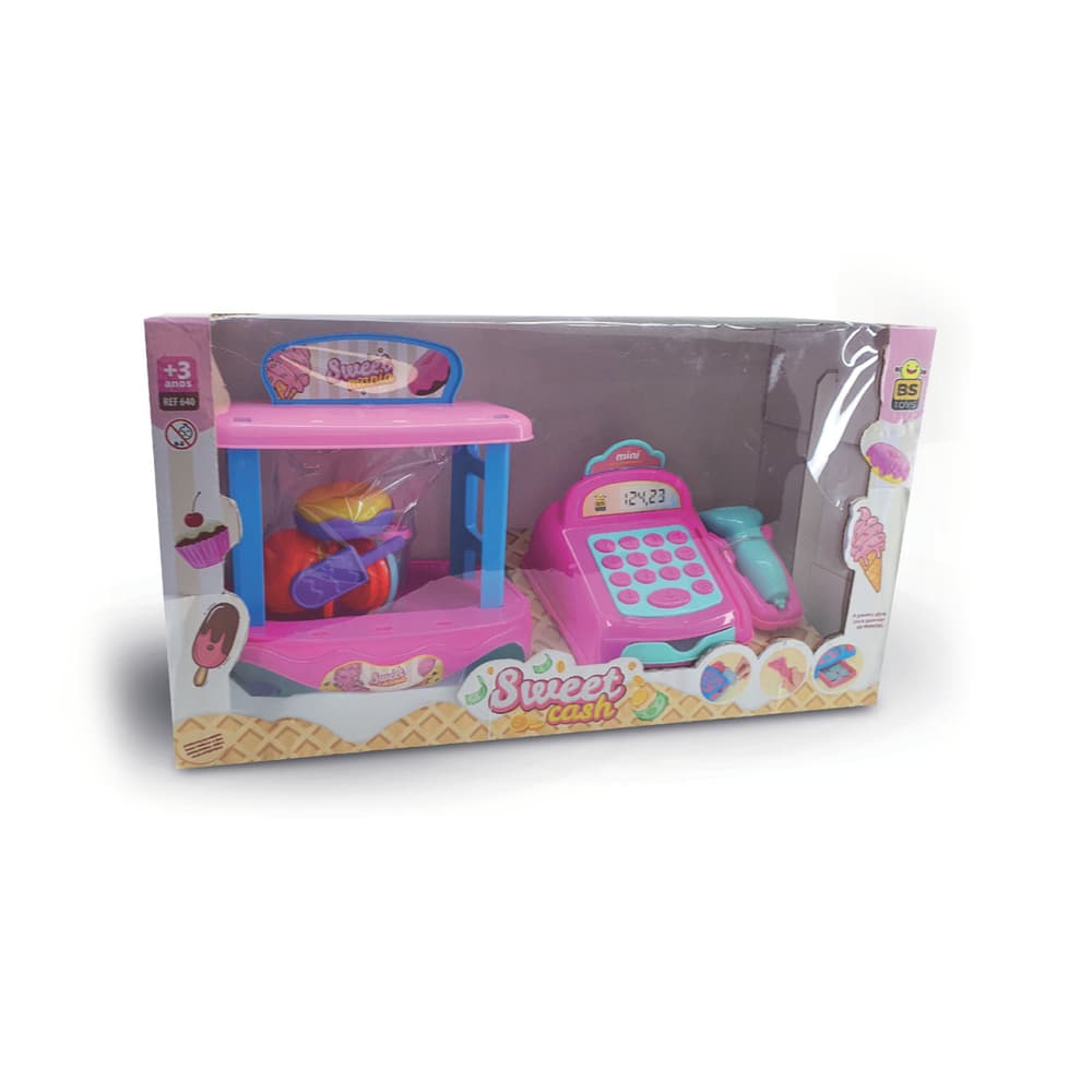 Kit Caixa Registradora Infantil Sorveteira Brinquedo Educativo Criatividade Coordenacao Motora