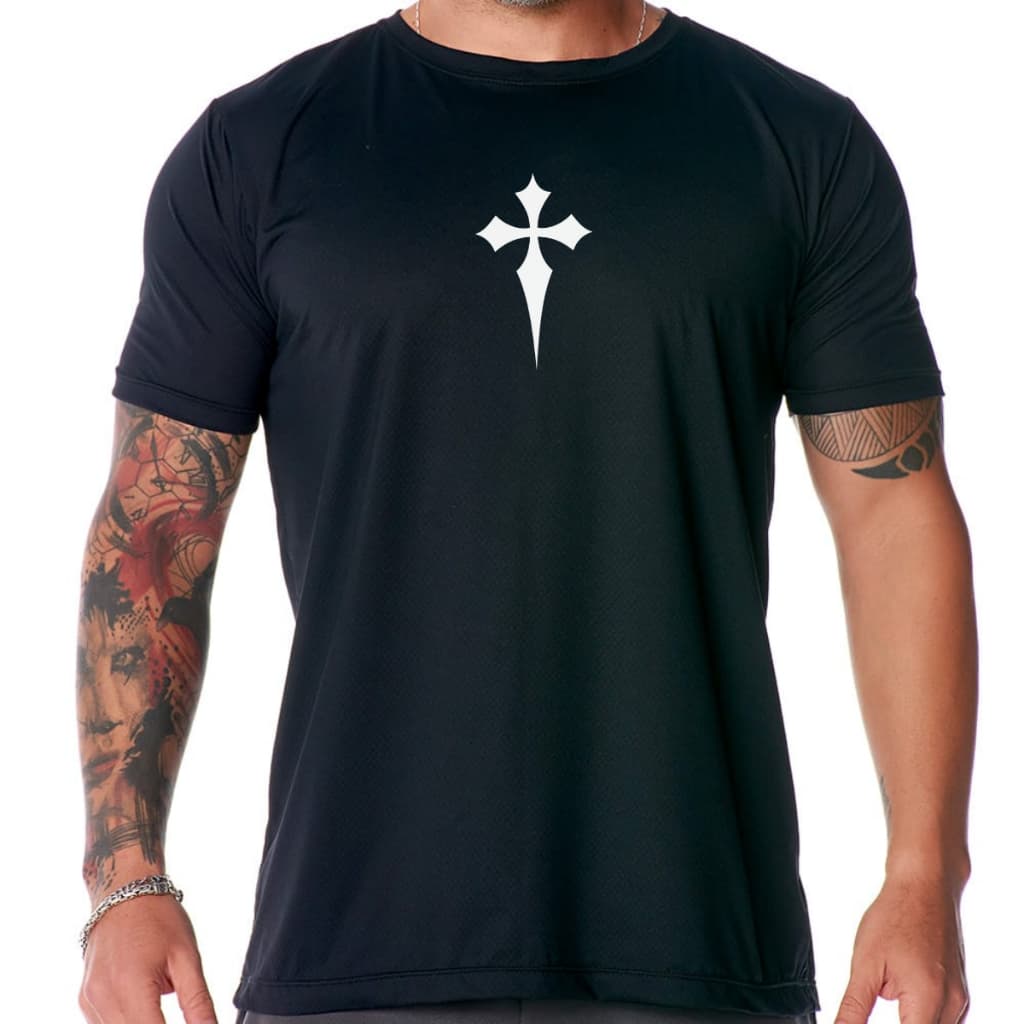 Camiseta Masculina Cruz Roupa Camisa Dry Fit Treino Corrida Academia
