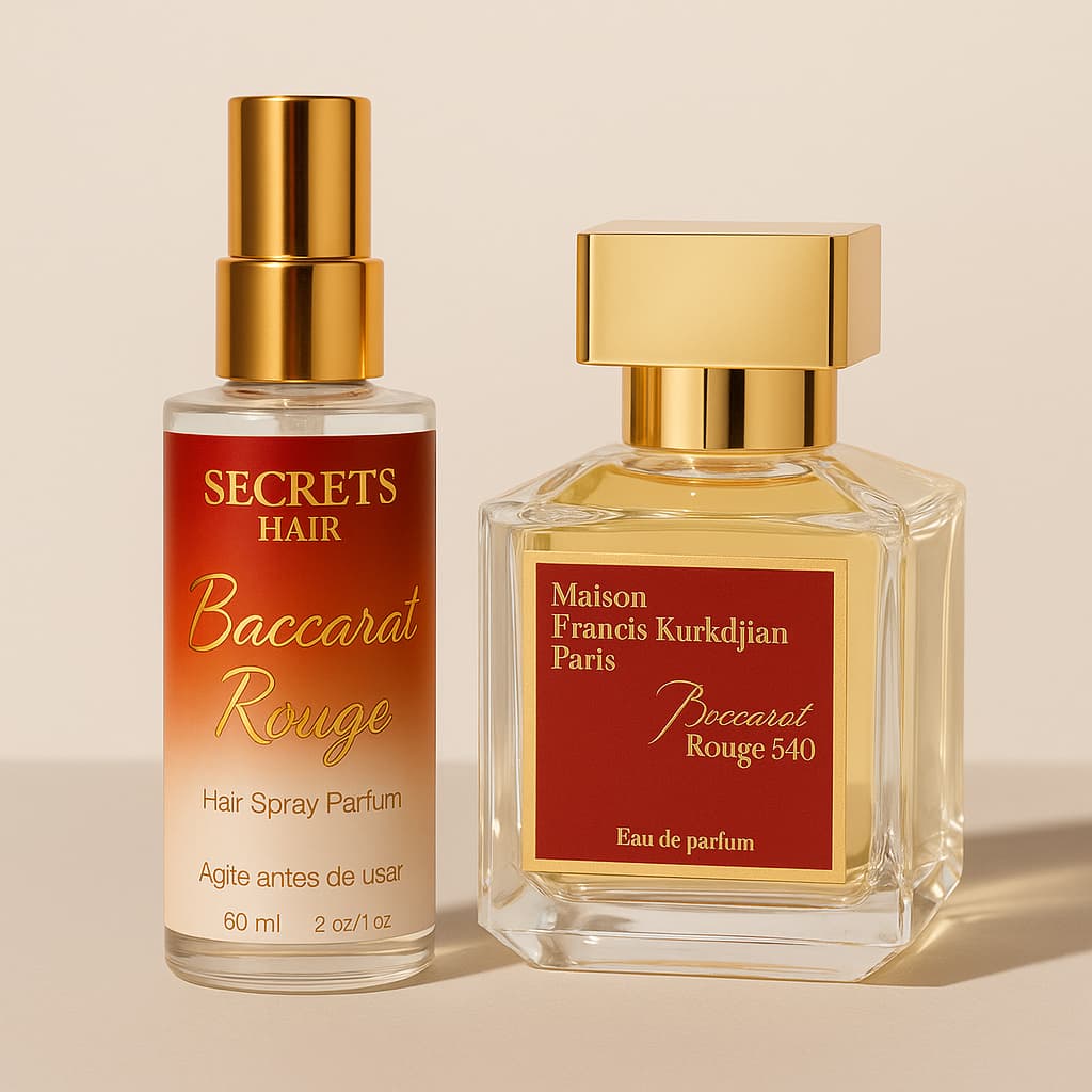 Perfume Capilar Secret's Hair Baccarat Rouge 60ml – Fragrância Floral, Alta Fixação e Projeção