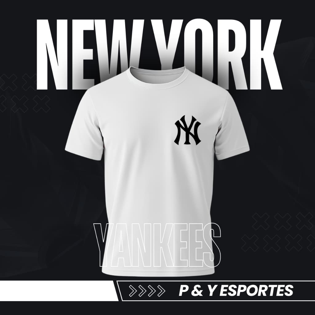 Camiseta Masculina New York Camisa Dry Fit Yankees Esporte Treino Academia