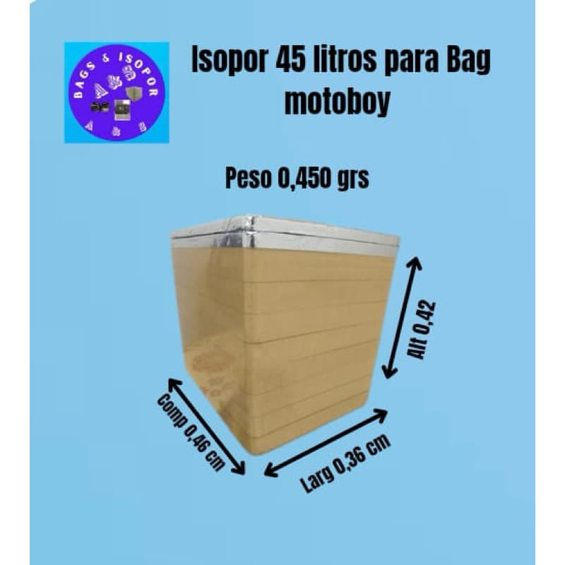 Caixa de isopor 45 lts laminada internamente e forrada externamente