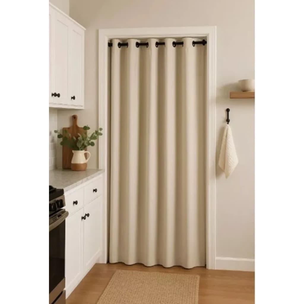 Cortina Corta Luz 100% Blackout PVC 1,40 X 2,20 Blecaute Quarto Sala - 01 folha/parte - Bege