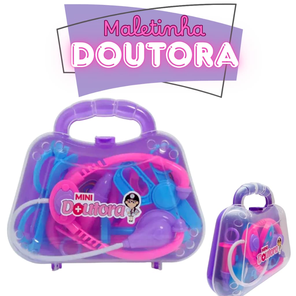 Brinquedo Kit Maletinha Mini Doutora Médico Infantil Completo 9 Peças Estimula Imaginação