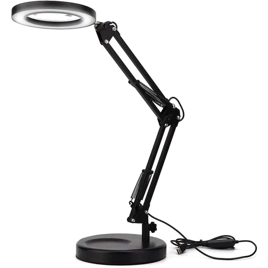 Luminária c/ Lupa Led Para Mesa 8x Profissional Estética Para Manicure ou Tatoo