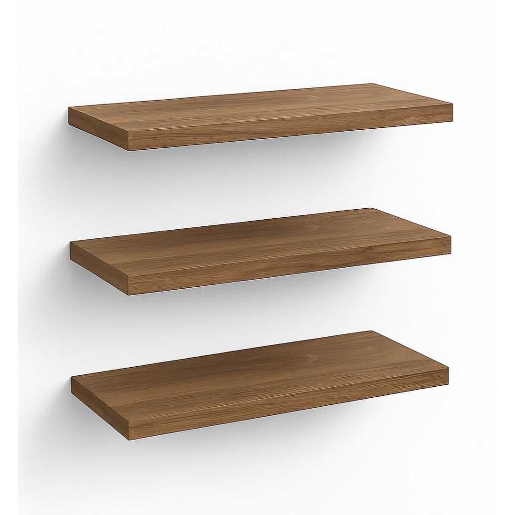 Kit 3 Prateleiras de Parede em MDF 34x10cm - Prateleira Suspensa Decorativa
