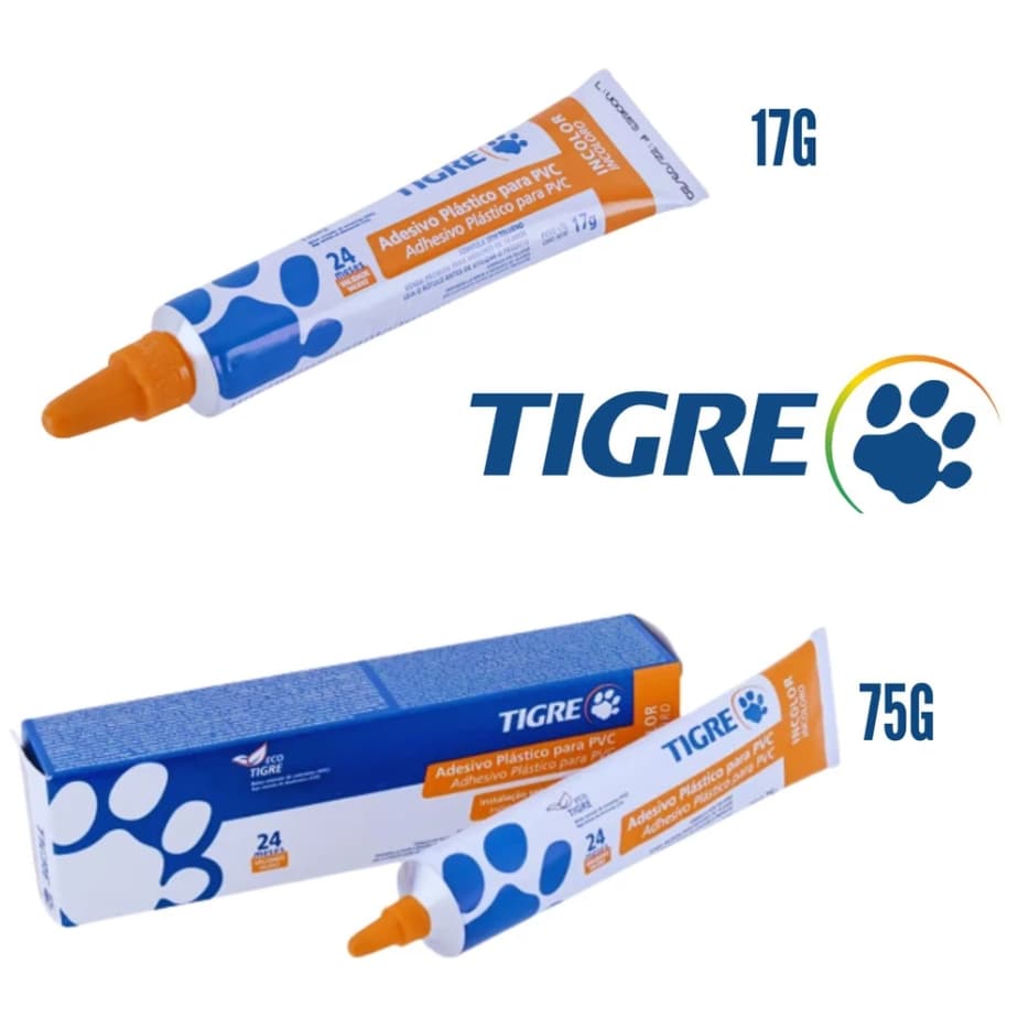 Cola De Cano Pvc Tigre Original Adesivo Plastico Para Tubos E Conexoes 75g Secagem Rapida