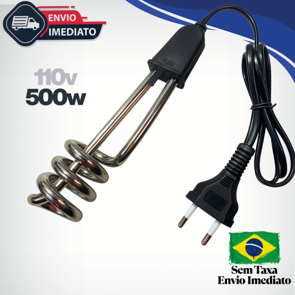 Aquecedor Elétrico de Água Portátil Ebulidor Mergulhão Rabo Quente 110v 500w