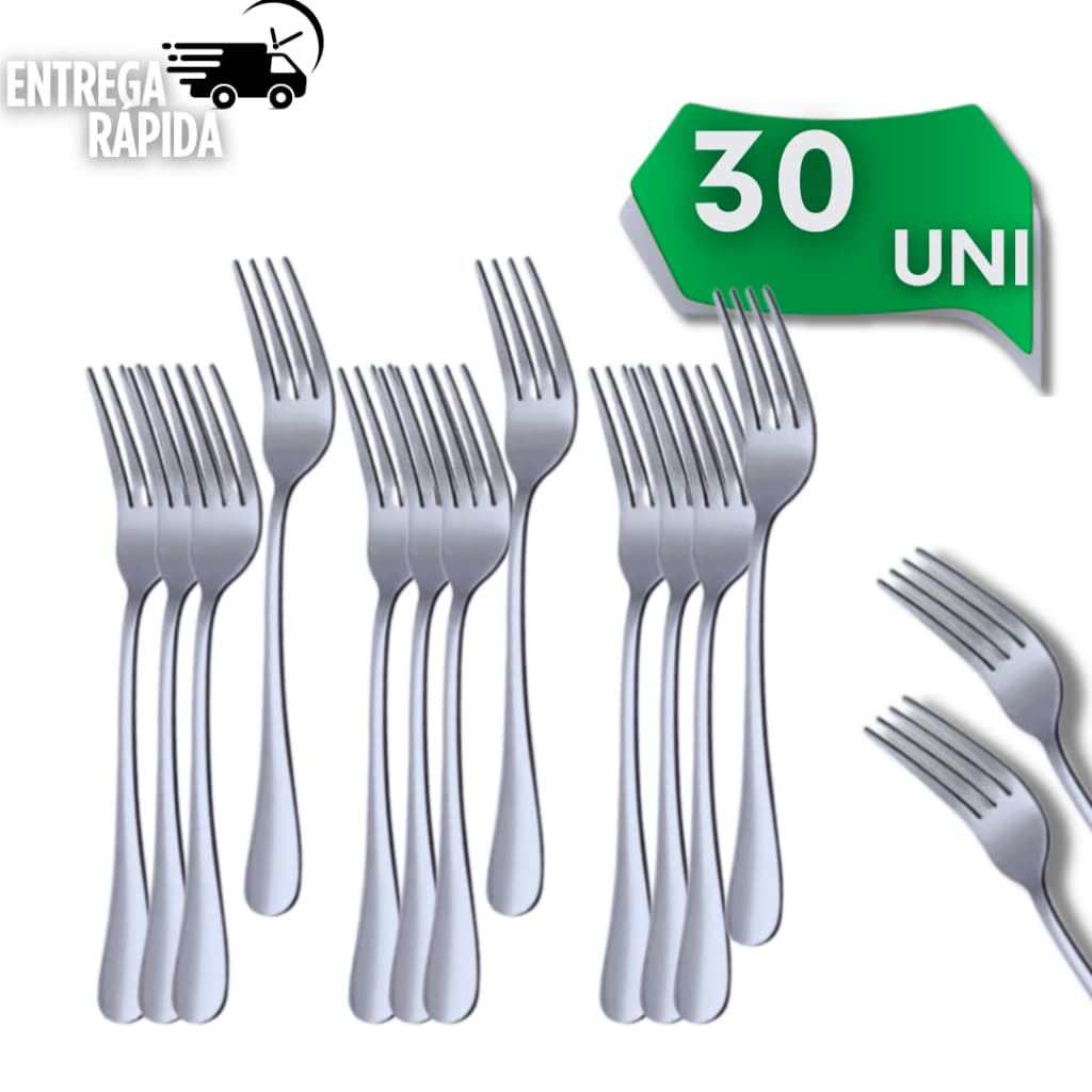 Conjunto 30 unidades garfo em Aço inox Premium, Variáveis Utilidades, Resistencia e Durabilidade Qualidade Garantida