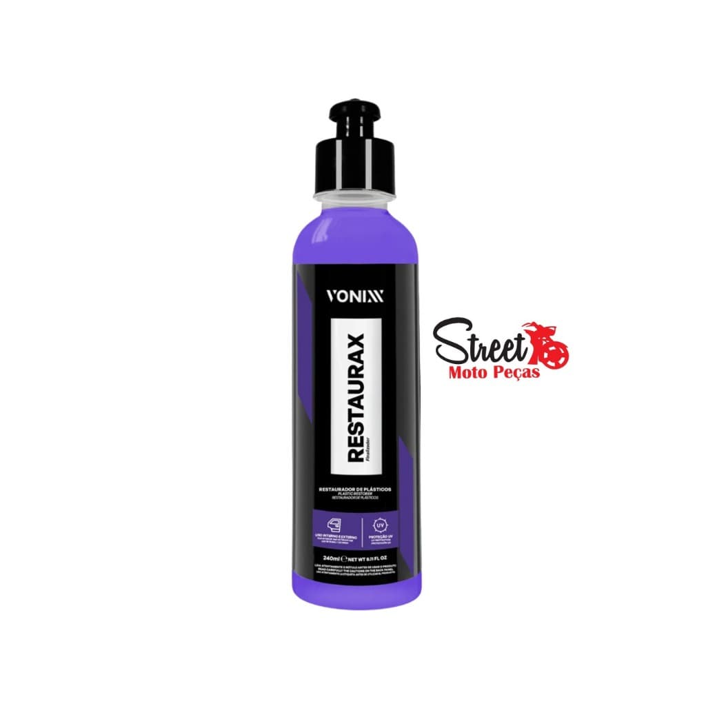 RestauraX Vonixx Restaurador de Plásticos 240ml – Brilho e Proteção para Carros, Motos e Utilidades