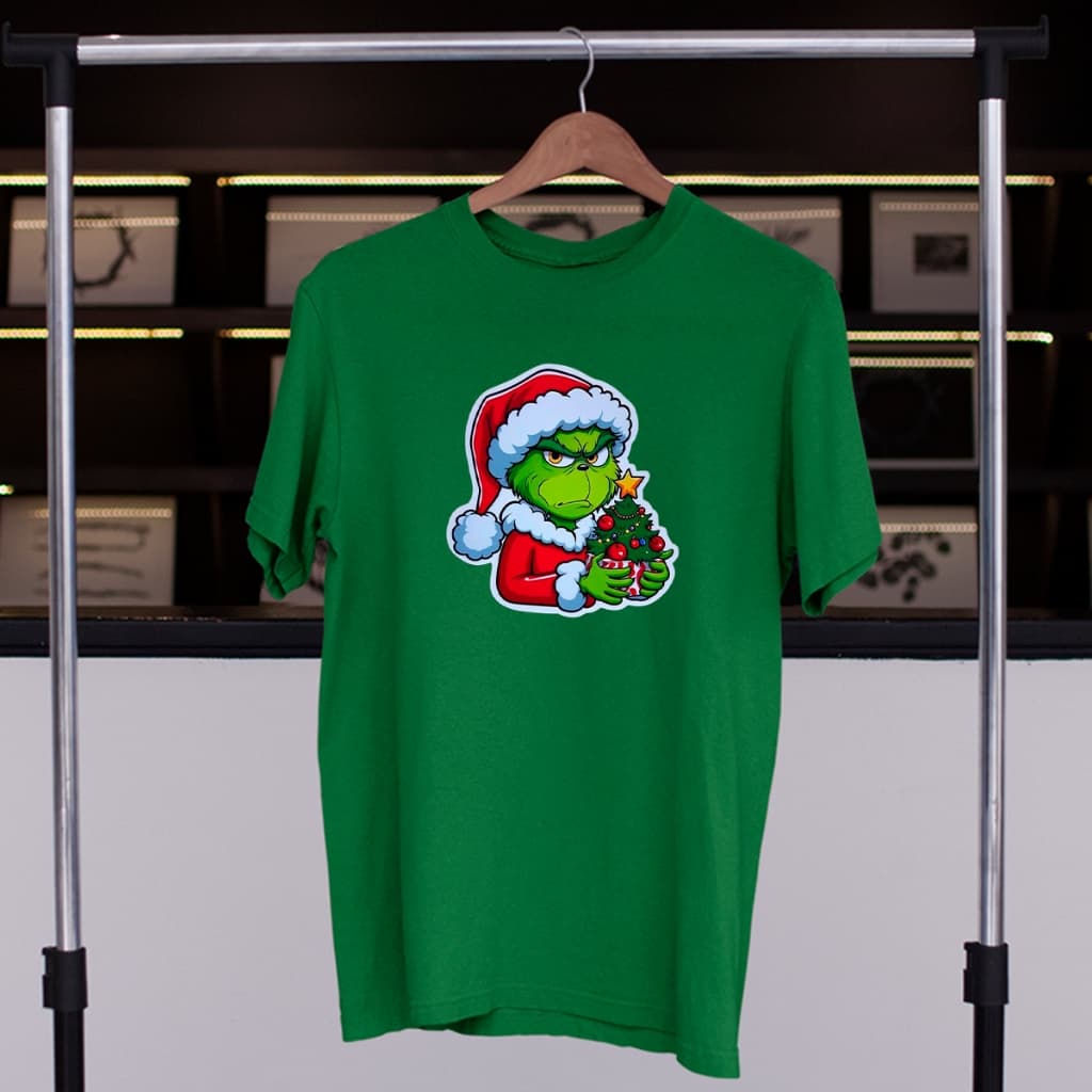 Camiseta Unissex Slim Estampada 100% Algodão Grinch Malvado Feliz Natal Natalino Merry Christmas