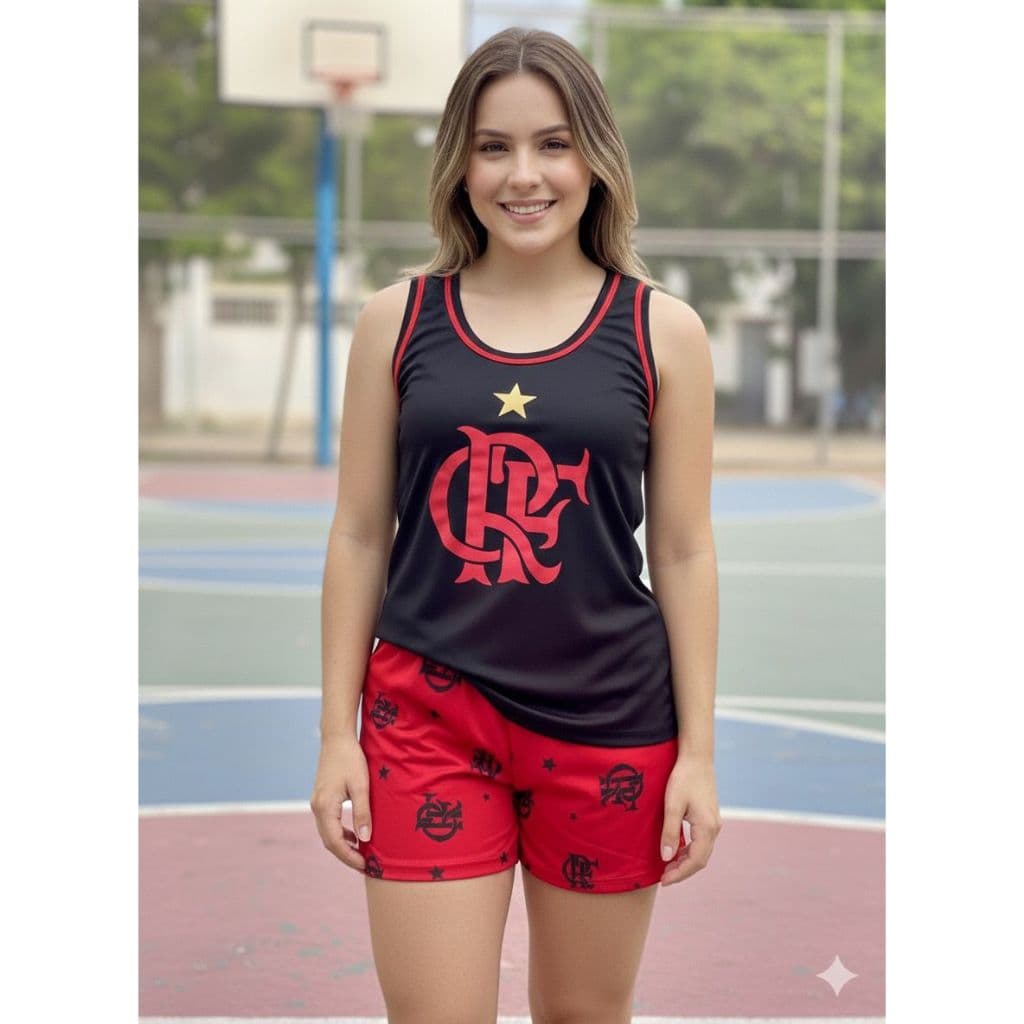 Baby Doll Regata Time Short Doll Estampado Feminino Malha Alça Larga