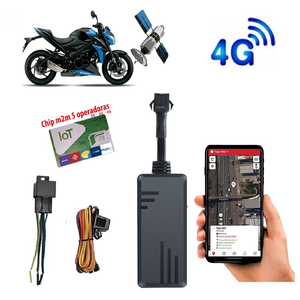 rastreador bloqueador gps para moto kit completo para instalação