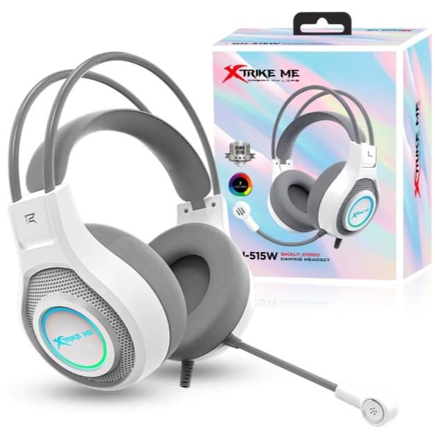 Fone Headset Gamer Xtrike-me Gh-515 Branco Rgb Som Estéreo P2 Usb Para PC