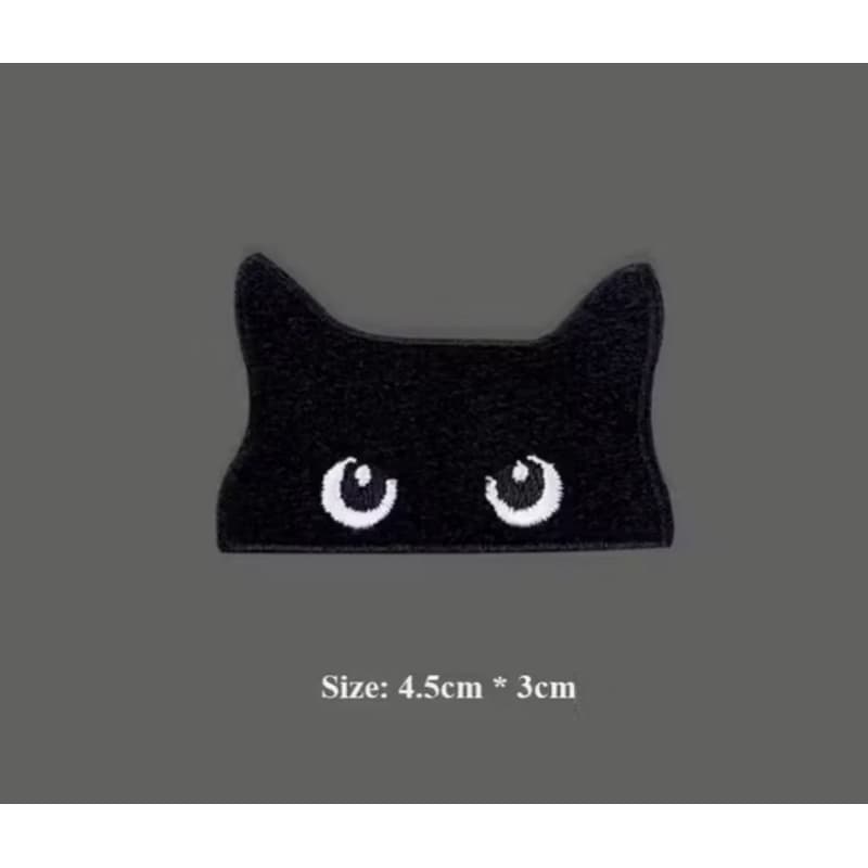 Patche Bordado Termocolante Gato Preto 01