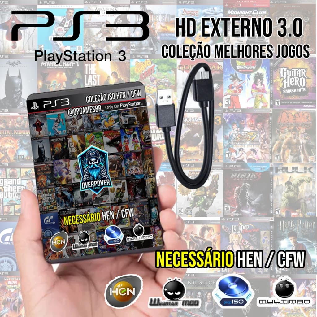 Armazenamento externo 3.0 para PS3 - MELHOR COLEÇÃO